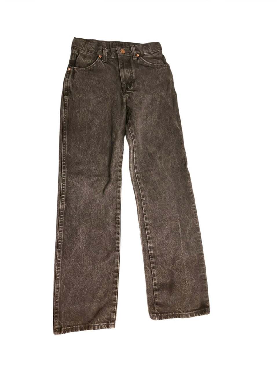 Wrangler Boys Black Acid Wash Denim Jeans Size 12 Slim
